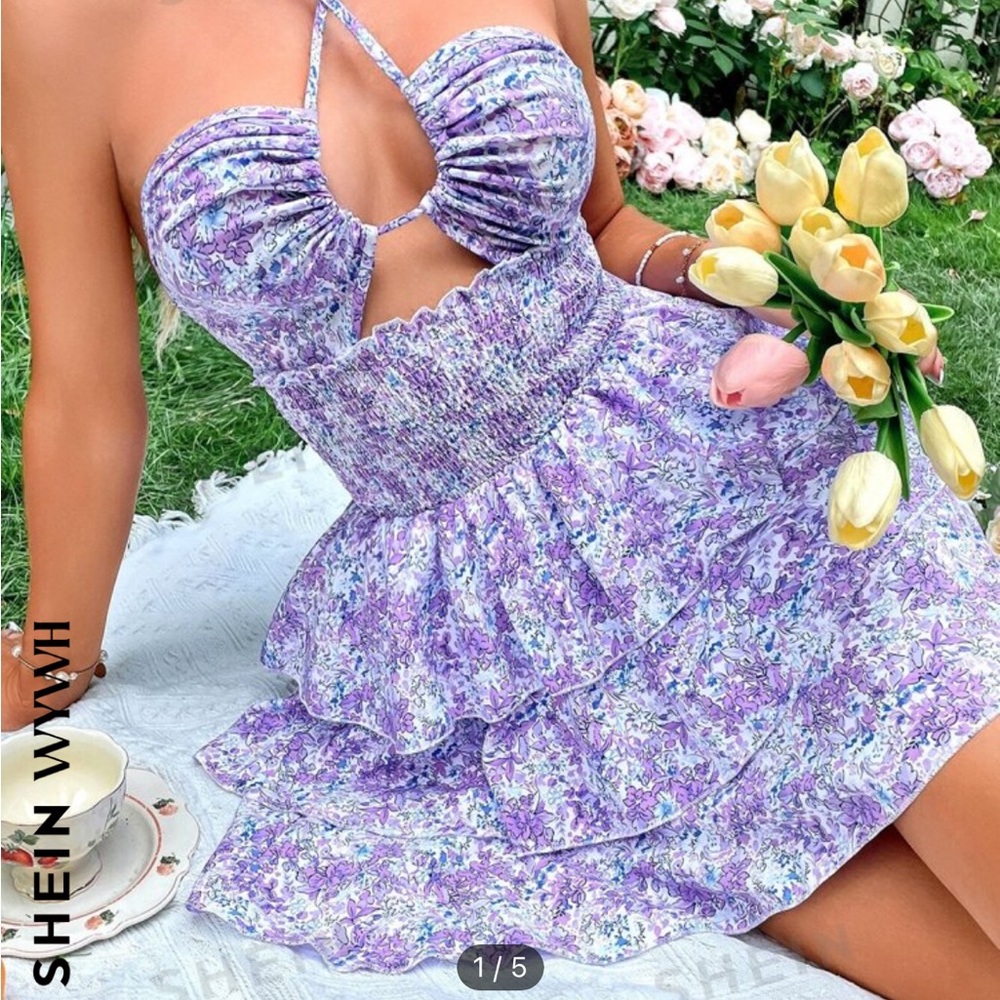 Purple Floral Dress